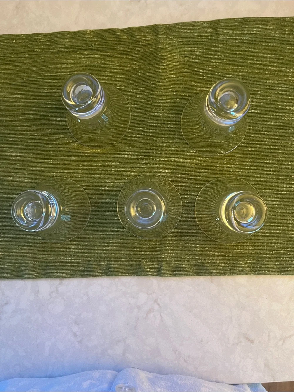Vintage MCM flared stemless martini cocktail  glasses 3 oz set of 5 heavy base